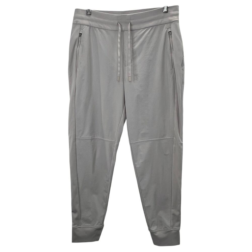 Athleta Headlands Hybrid Trek Mid Rise Jogger Pants 12 Women Beige Cream Pull On